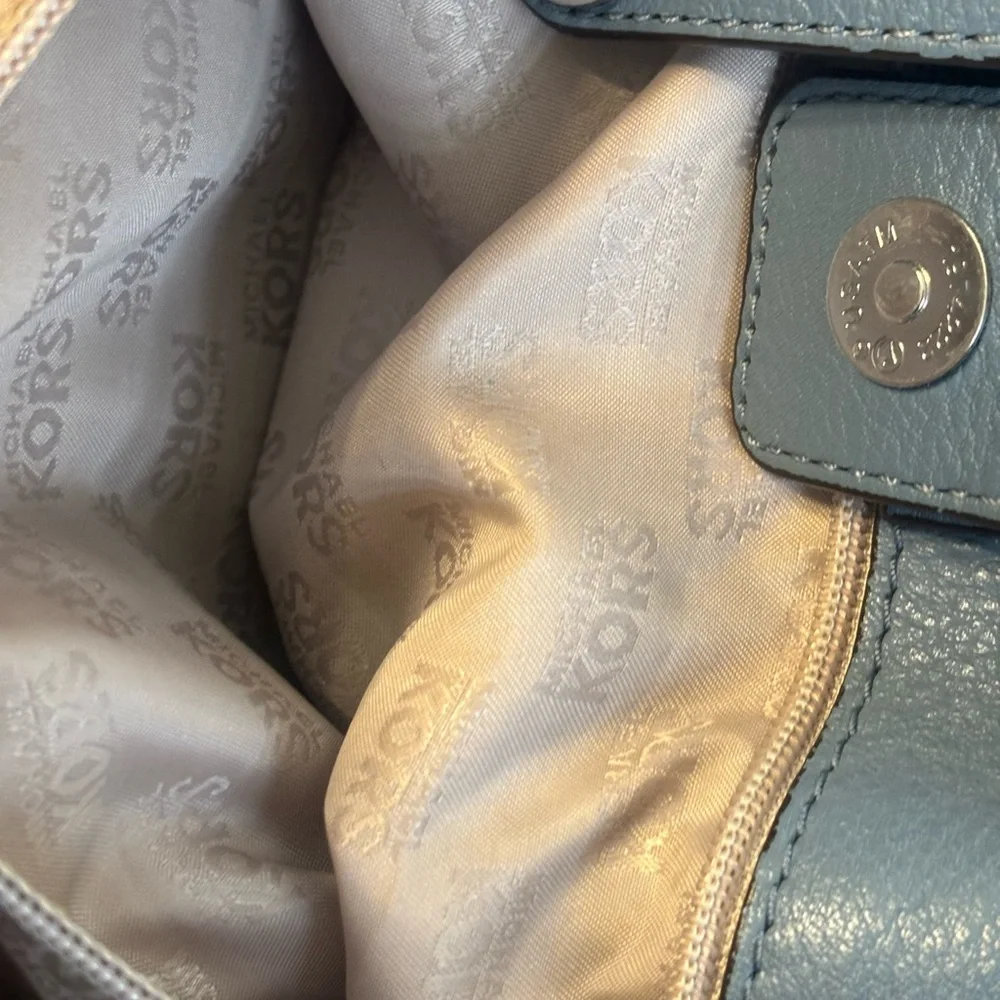 Michael Kors Slate Blue Leather Shoulder Bag